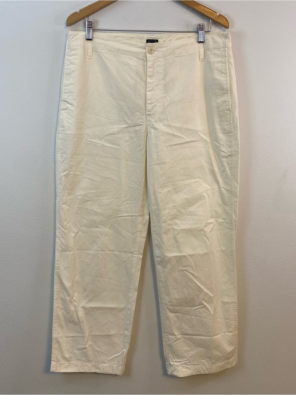 J Crew Straight Ivory Crème Cotton Jeans Womens 30